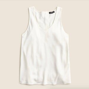 J. Crew Sleeveless Shell Top in Everyday Crepe Ivory with Gold Buttons - Size L